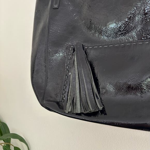 Anya Hindmarch Patent Leather Tassel Tote Bag Black with Dust Bag - Picture 6 of 11